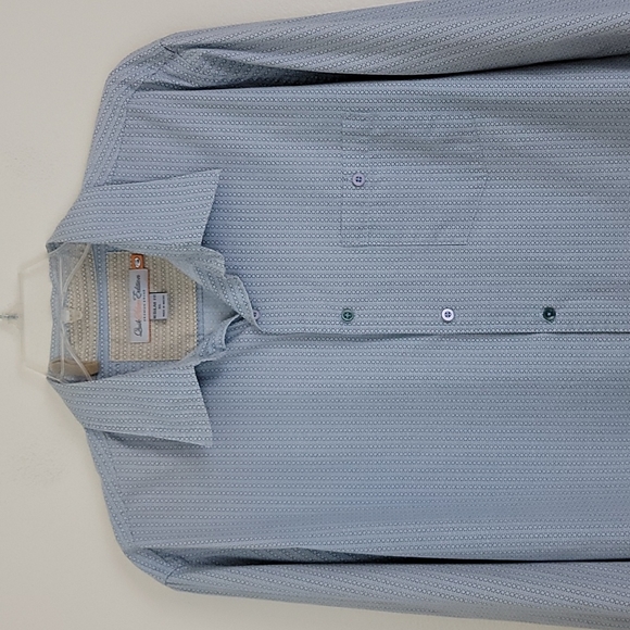 Quiksilver Edition Blue Print Long Sleeve Cotton Dress Shirt XL - Picture 2 of 15